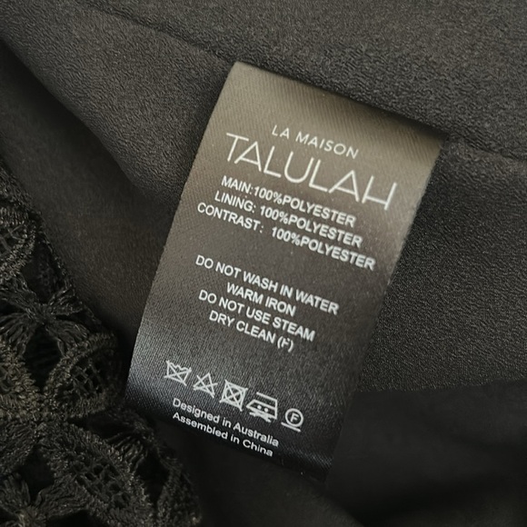 NWT La Maison Talulah Virtuous Lace Flower Applique Midi Dress in Black Sz XS - Picture 5 of 10